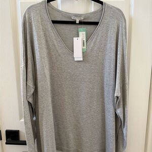 Elegant Gray Long Sleeve Women's Top